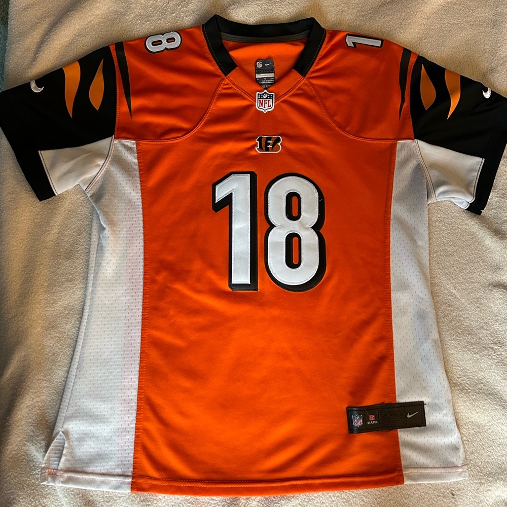 Nike Women’s Orange Bengals Jersey, #18, XL
